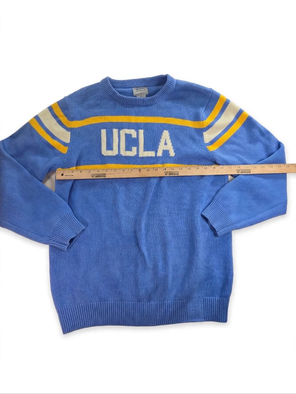 Hillflint UCLA Sweater Mens XXL Blue Yellow Varsity Stripe Varsity Knit - Picture 4 of 6